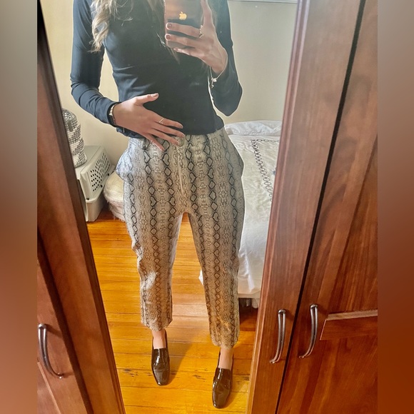 Nasty Gal croc faux leather tapered pants - Small/Medium - Picture 2 of 5